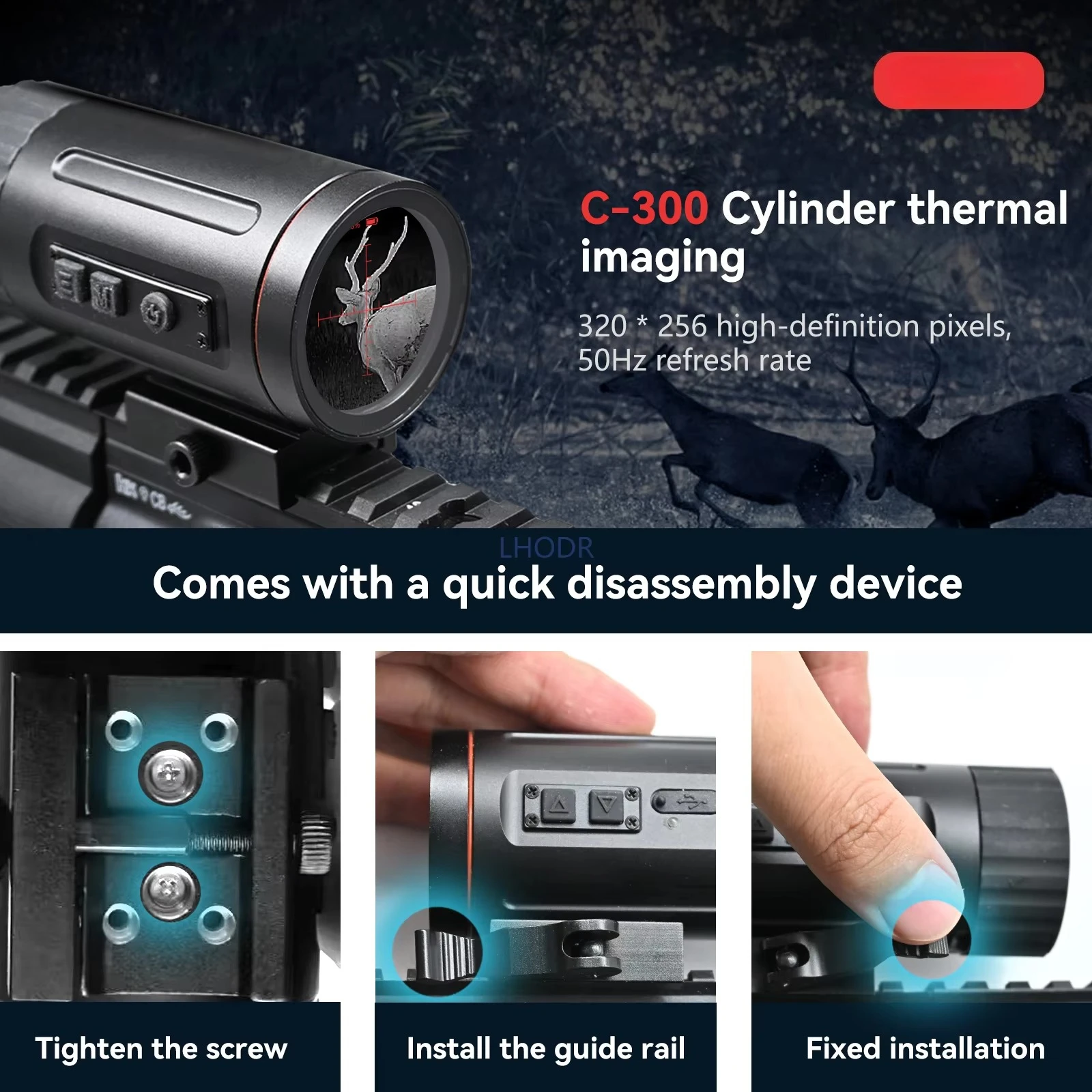 Thermal Imaging Scope 320*240 Infrared Thermal Imager Night Hunting Monocular Screen Crosshair Aiming