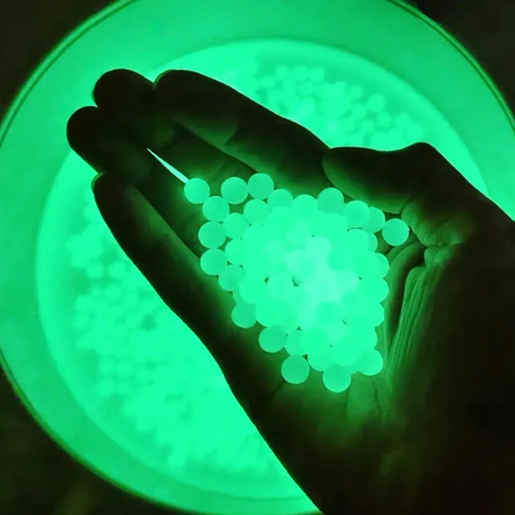 Perline d'acqua luminose Blaster Proiettili che si illuminano al buio Pistola a sfera in gel Munizioni che coltivano Splatrball Sfera di cristallo verde per la decorazione del vaso Fai da te