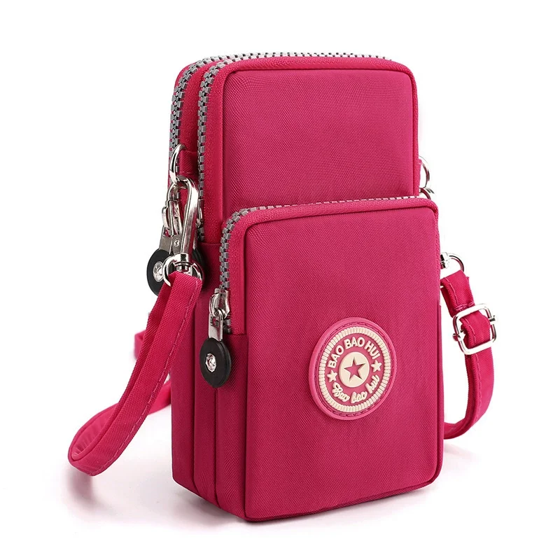 Mini Crossbody Phone Wallet for Women, Multi-Pocket Zipper Cell Phone Purse with Wrist Strap & Shoulder Strap, Compact Travel Po