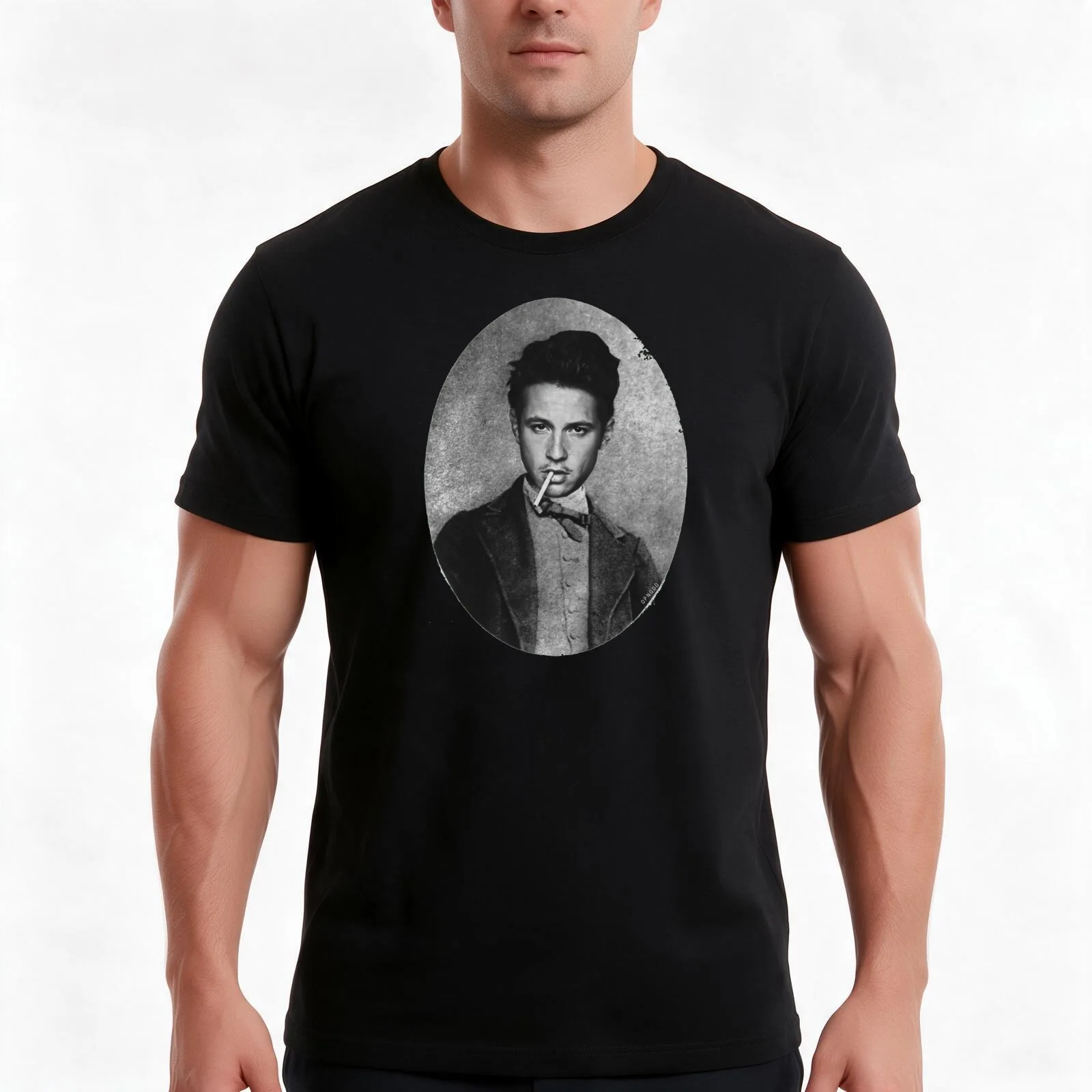 Nekfeu x Arthur Rimbaud T-Shirt, Summer Casual Cotton Tee, Oversized Streetwear Tops, Vintage Graphic Print, Unisex Men Women
