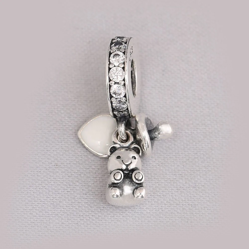 

925 Sterling Silver Bead Orchid Sailboat Bear Seahorse Sea Shell Dangle Charm Fit Fashion Women Bracelet Bangle Gift DIY Jewelry