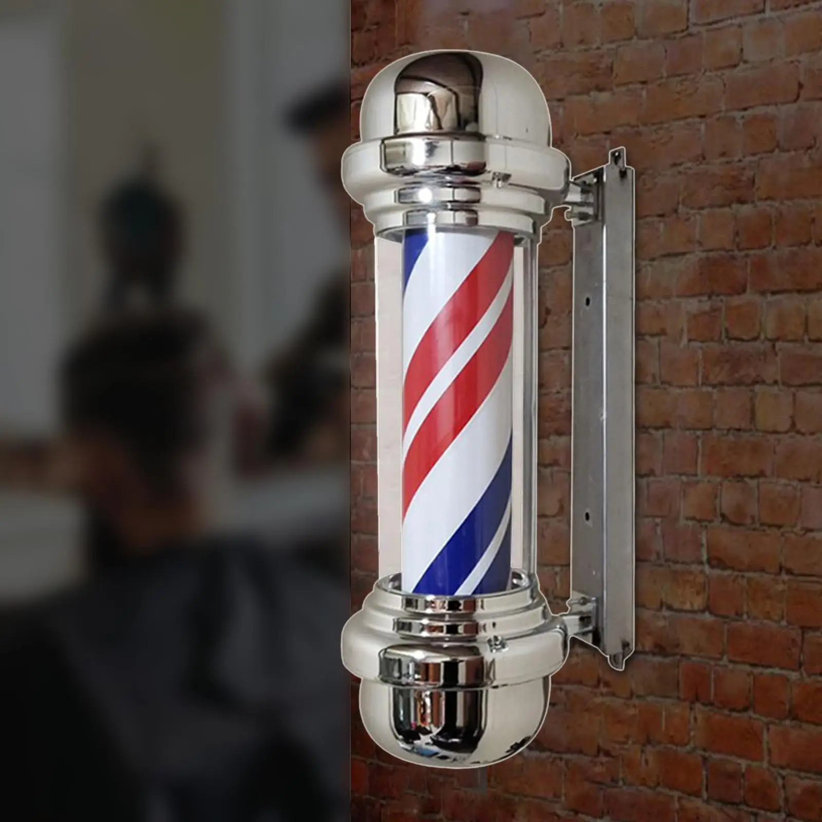 Hair Salon Sign LED Open Strips Waterproof Neon Signs Nightlight Hanging Rotating Barber Pole Light for Window Barber Shop