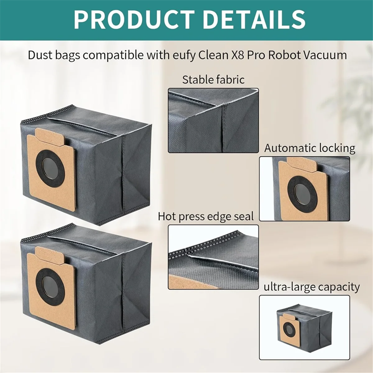 Eufy x10 proロボット掃除機の交換部品,モップクロス,ダストバッグ,メインブラシ,HEPAフィルター,ダストバッグ,17個