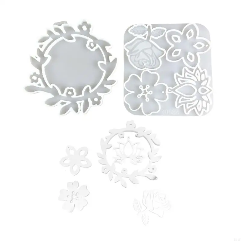 T21F Decorative Wreaths and Ornaments Mold Versatile Wreath Hanging Charm Mold For Children's Creative Classes And Gifts