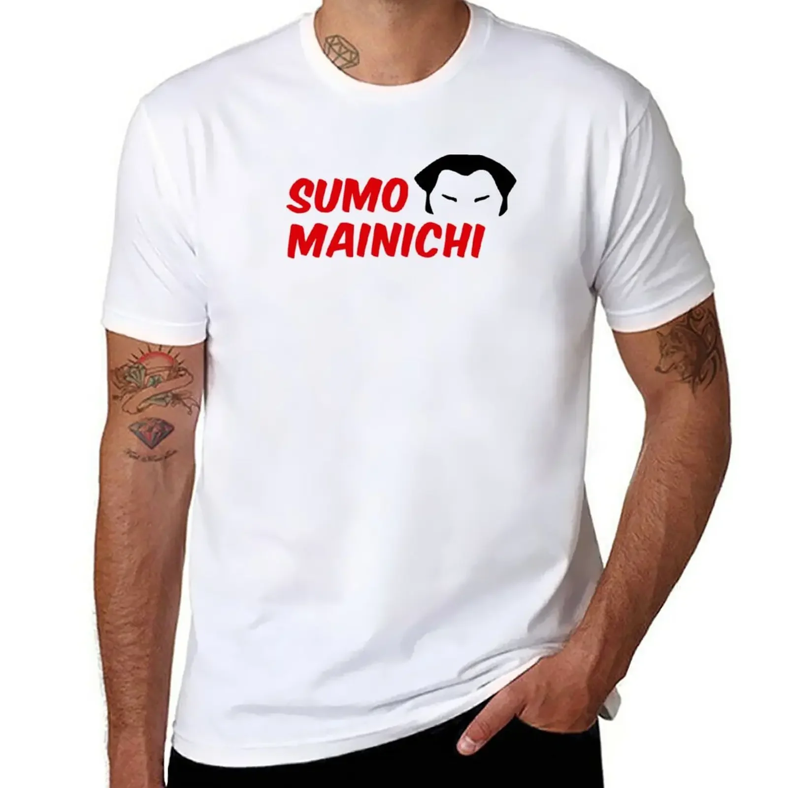 

Sumo Mainichi - Black on white T-Shirt new edition plain mens graphic t-shirts anime