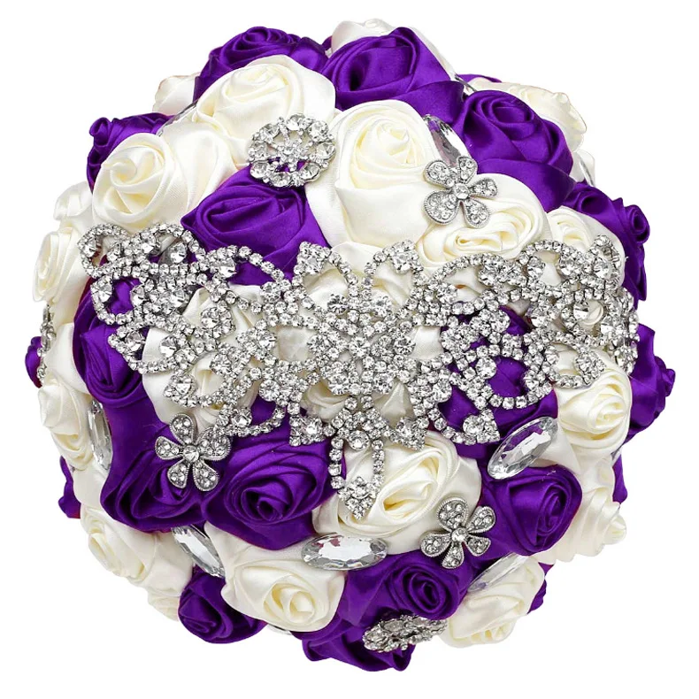 Royal Wedding Bouquet Rhinestone Bride and Bridesmaid Hand Flowers Handmade Bridal Bouquet