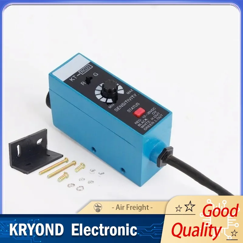 1 PCS Sensor de Código de Cor KT-RG22 KT-BG22 KT-WG22 10-30 V Sensor de Detecção de Marca Fotoelétrica