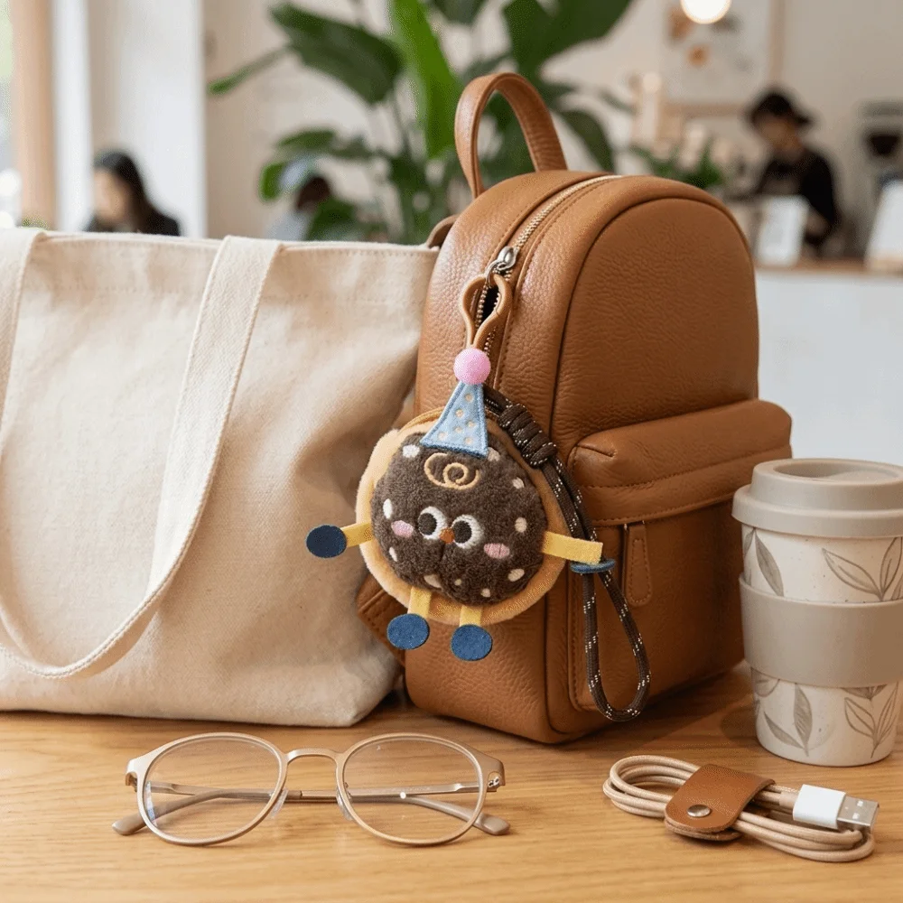 Cute Cartoon Design Coin Purse Food Shaped Creative Style Keychain Bag Charm Material Small Wallet Keychain Accessory