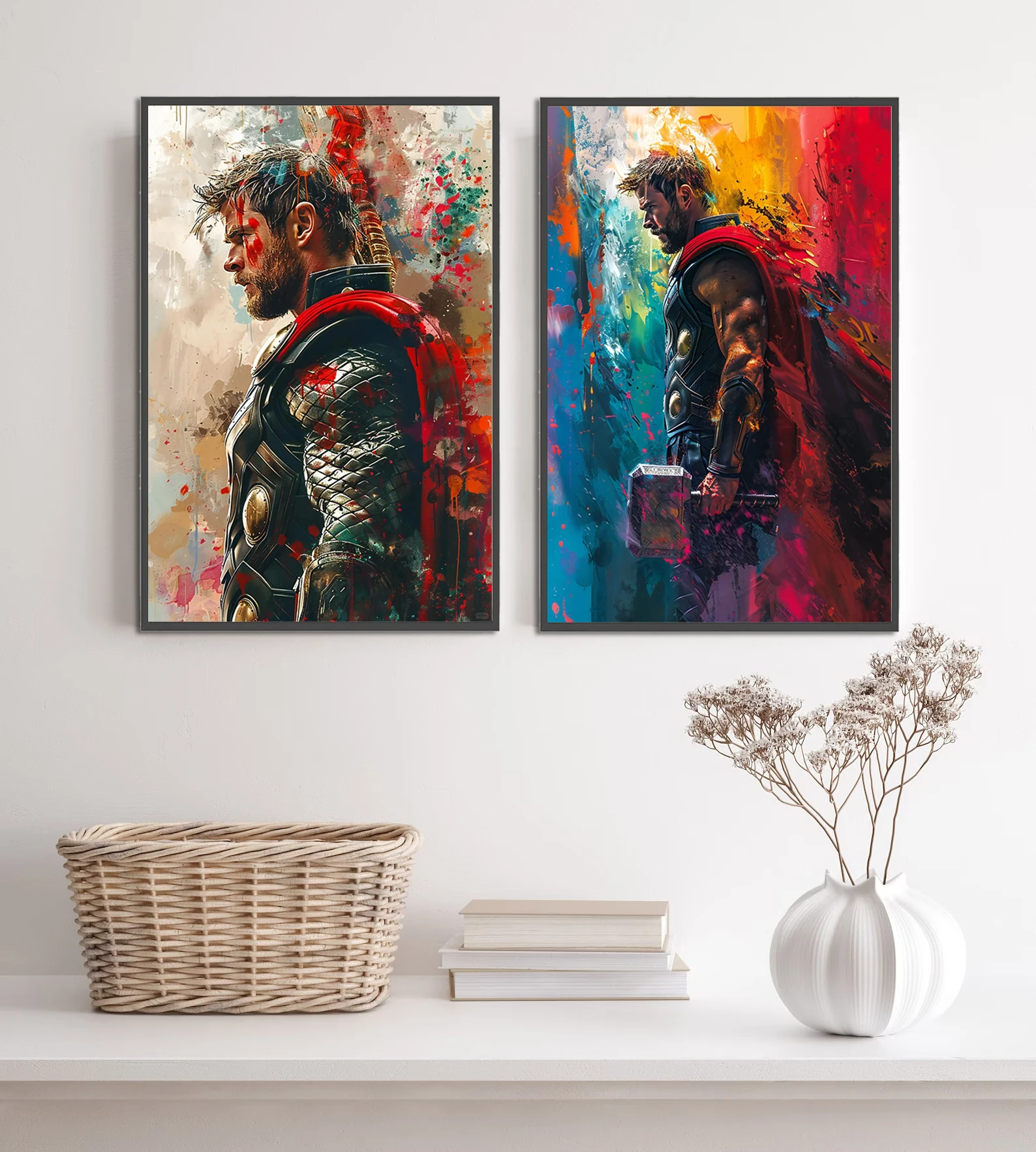 Thor Movie Self-adhesive Paper Poster Wallpaper Figures Marvel Home Decoration Painting Wall Art Avengers Kid Gift HD Deocr