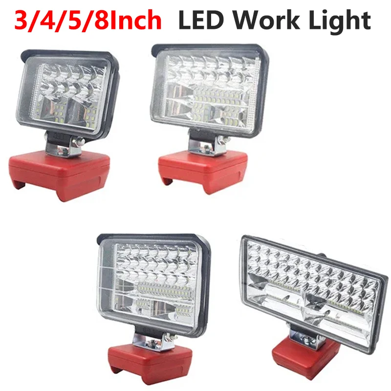 Portátil Led Work Light para Milwaukee 18v Li-ion Battery Cordless Tool Lamp Spotlight Lanterna de Iluminação de Emergência Polegada Novo