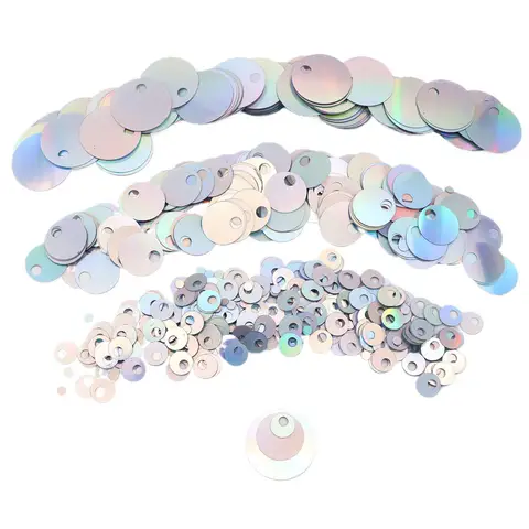 10-30mm Large Hole Silver Holografic Loose Round Sequins Paillettes DIY Jewelry Making Arts Crafts Embroidery Sewing Accessories