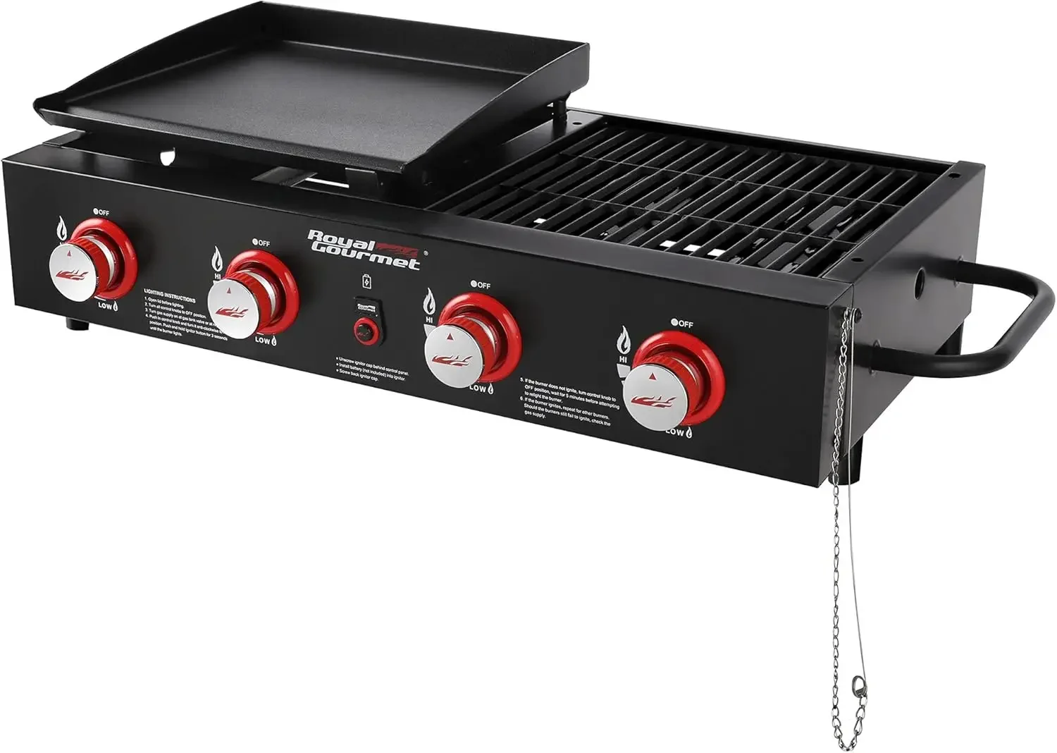 Royal Gourmet Burner Tailgater Grill Griddle Combo, Portable Propane Gas Grill and Griddle Combo for Backyard or Outdoor BBQ