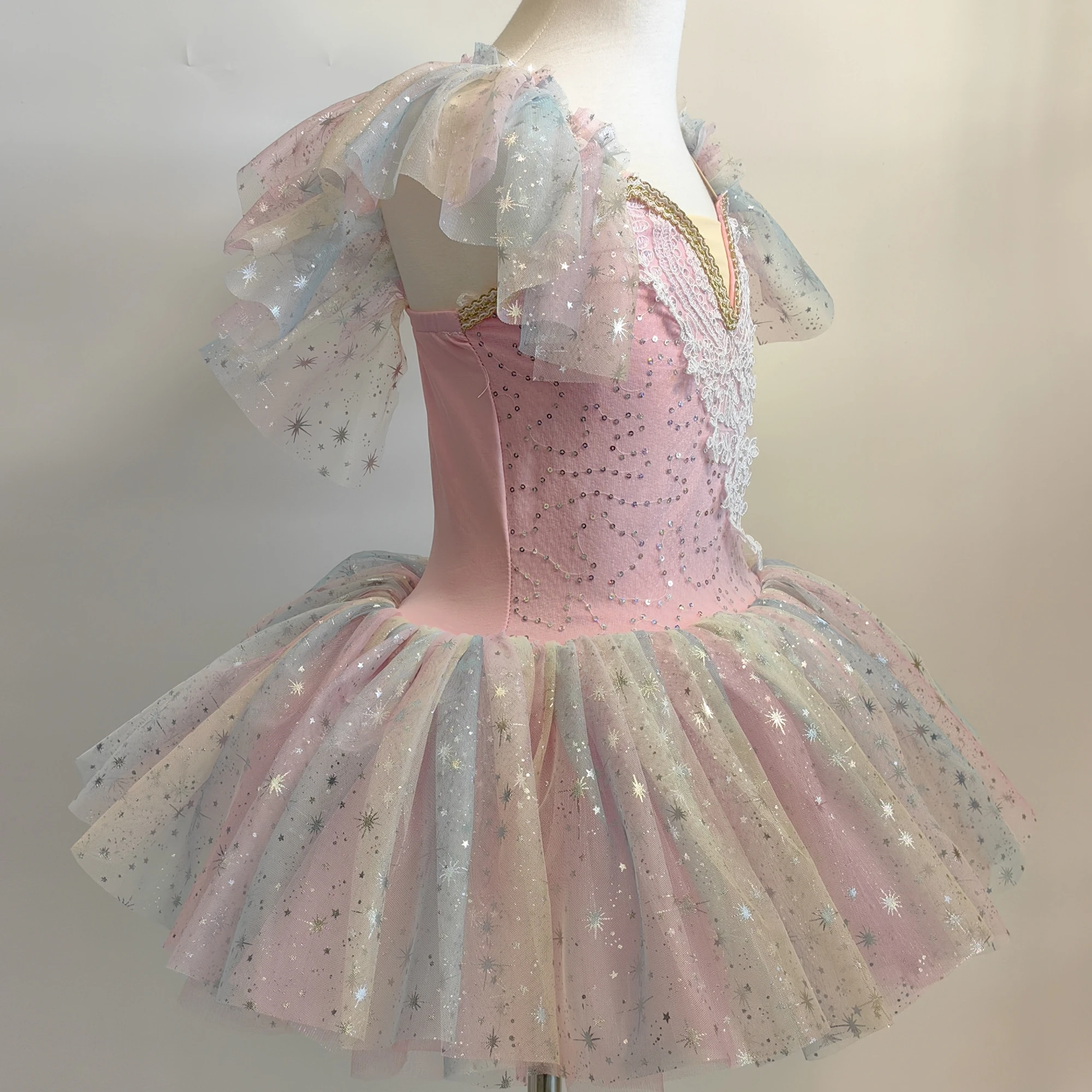 Vestito da tutù di balletto rosa per ragazze Costumi di danza classica professionale per bambini Costume da spettacolo Ragazze Donna adulta