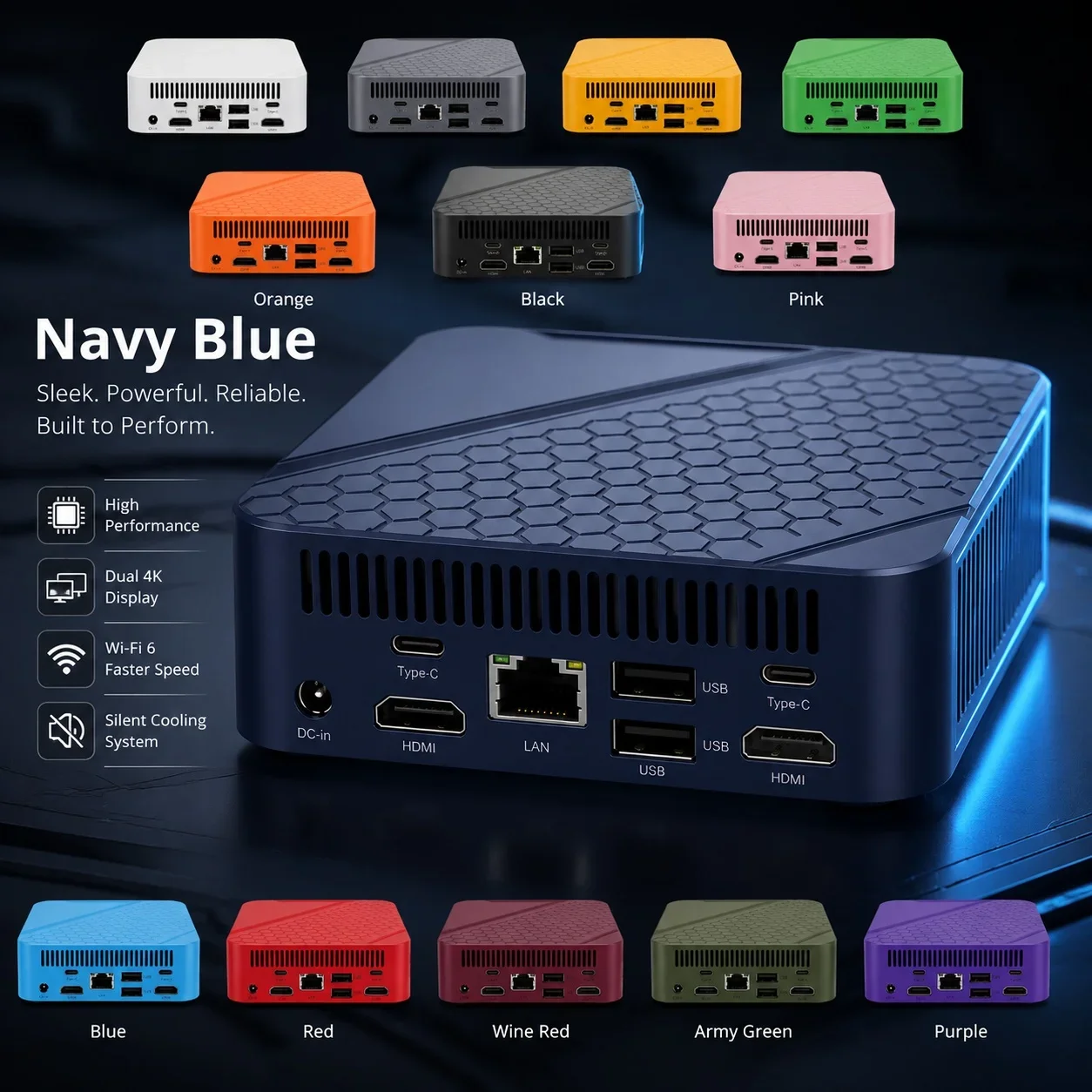 Mini PC Intel I9‑10980HK Windows 11 16GB RAM 2TB SSD WiFi6 BT5.2 4K Output Desktop Computer For Home Office Gaming Study Use