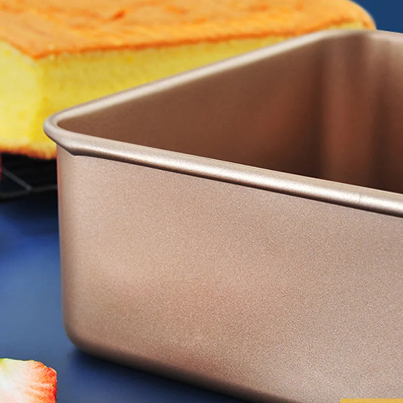 Non-Stick Rectangular Baking Pan Carbon Steel Cake Baking Tray Golden Pizza Pastry Mold