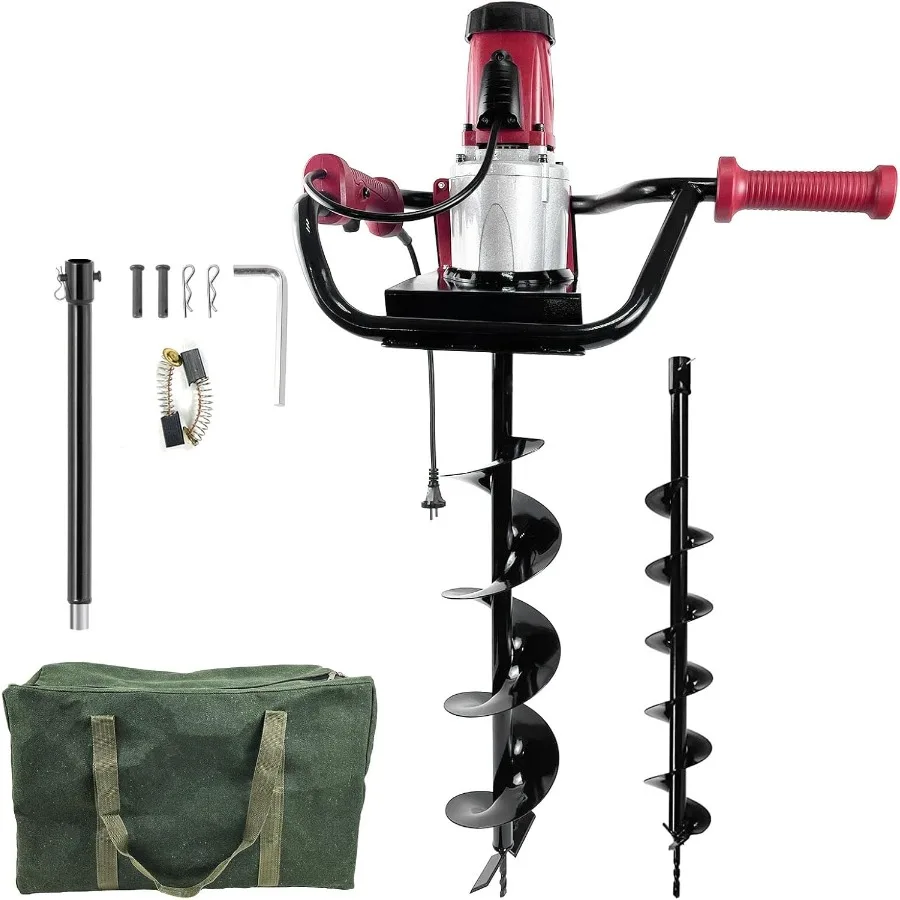 

6-дюймовый 4-дюймовый электрический экскаватор для почтовых отверстий с сумкой для хранения, сверло для земляного шнека с сумкой для переноски, идеально подходящее для копания почтовых отверстий