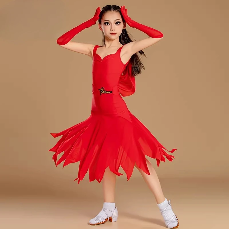 

Новая модель 2026 года: Профессиональный костюм для девочек для латиноамериканских танцев (тренировки, соревнования, выступления) — комплект для весенне-летне-осенних соревнований