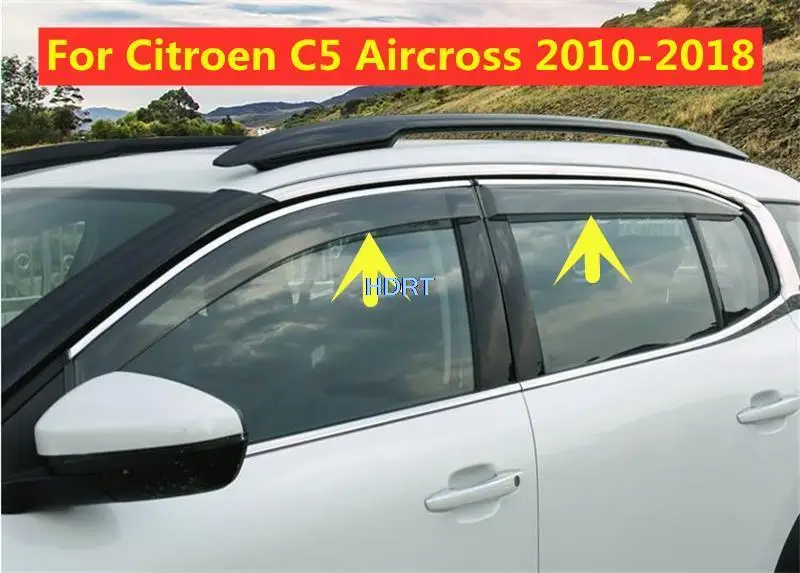 

Window Deflectors For Citroen C5 Aircross 2010-2018 Wind Guard Vent 4pcs Sun Rain Visor Cover Car Styling Protector Accessories