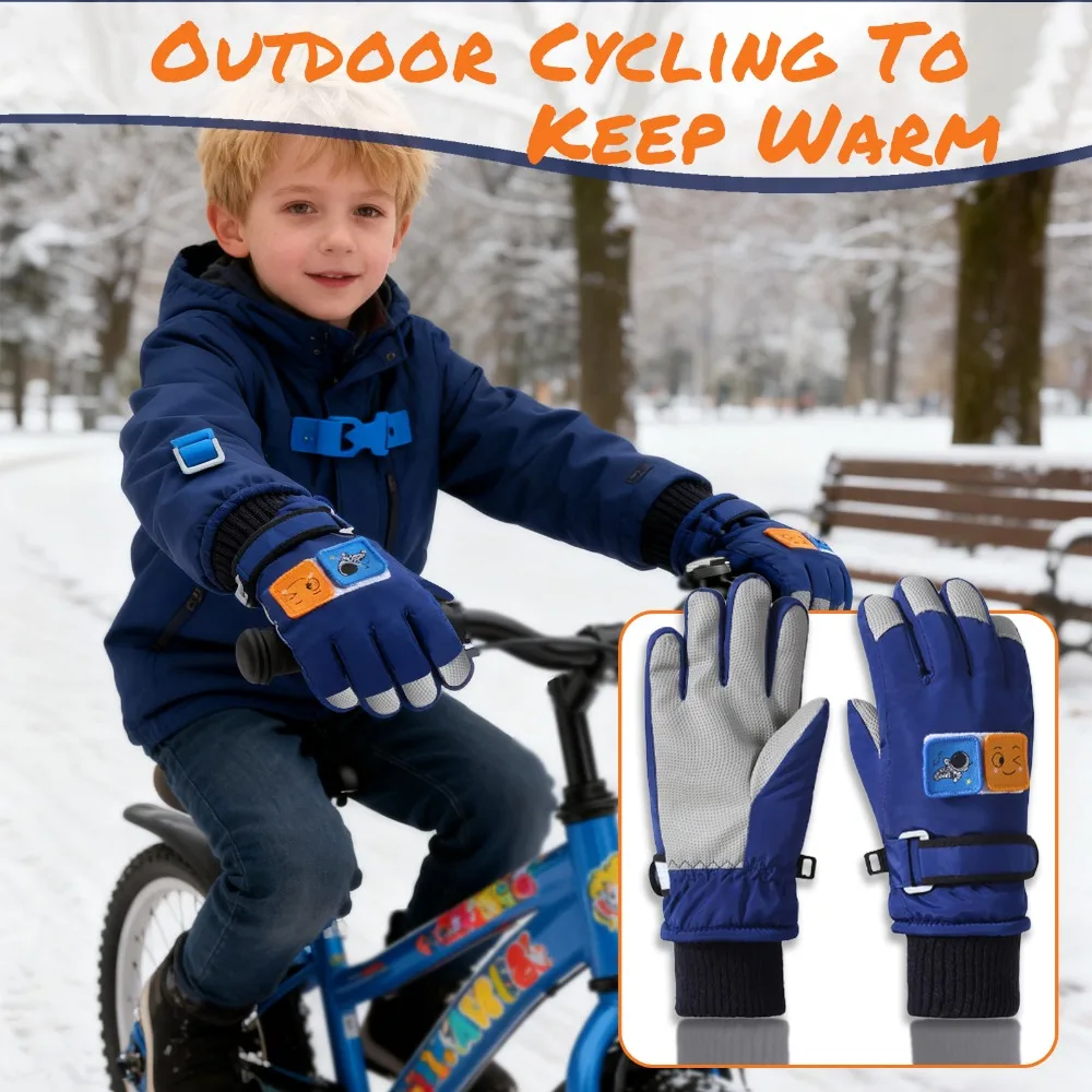 قفازات الثلج للأطفال للأولاد والبنات - شتاء دافئ مع قبضة مضادة للانزلاق وتصاميم لطيفة لركوب الدراجات ولعب الثلج والتزلج #2
