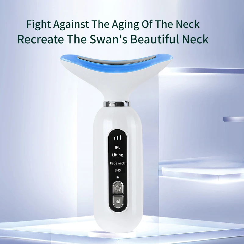 Hot Cool V Line Face Neck Lifting Machine EMS Microcurrent Photon Therapy Device Anti Wrinkle Double Chin Remover Beauty Care