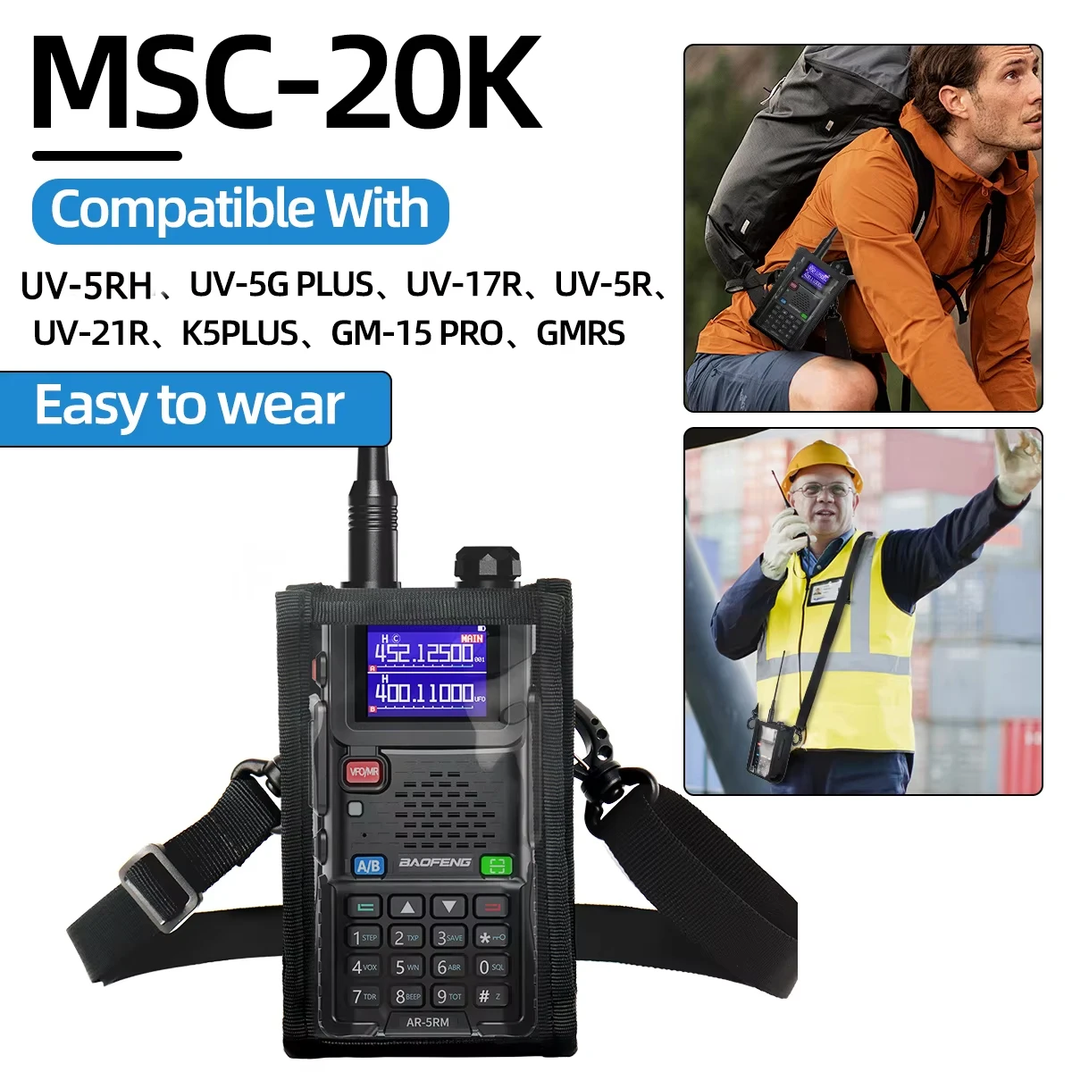 BaoFeng Walkie Talkie Holster Molle Radio Pouch for Baofeng UV-5RH UV-21R UV-5R Quansheng K5 PLUS Ham Radio Nylon Radio Case