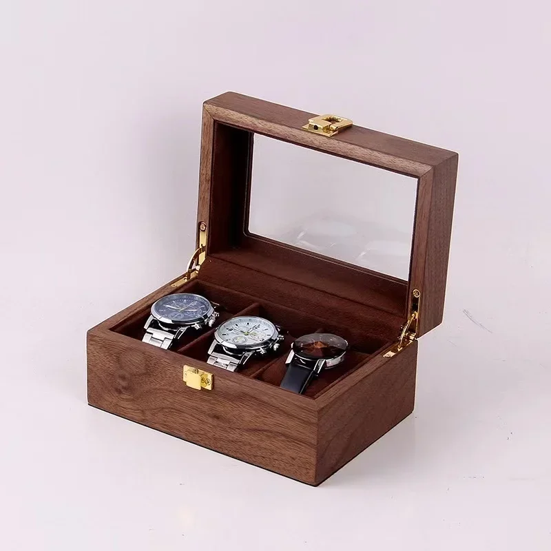 Cherry Wood Jewelry Organizer, 20 Slots Display Case with Drawers, Transparent Top Lid, Watch Storage Box, Elegant