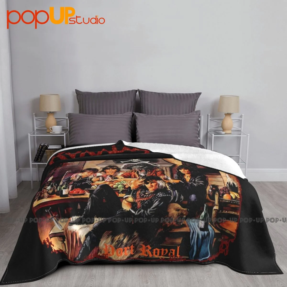 Running Wild Port Royal Heavy Metal Band Helloween Blanket Casual On Couch Anti-Pilling Couch Blanket Sleeping Sheets