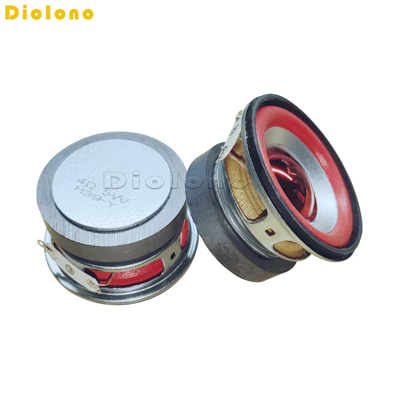 2pcs 4Ohm5W 52MM 52mm 2inch Musical Loudspeaker 45mm External Magnetic Round Speaker Foam Red Edge Bright Cap Height 30mm