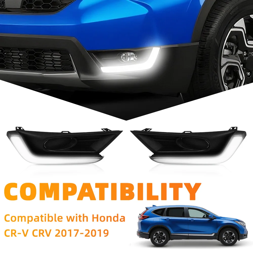 

2 шт. указатель поворота водонепроницаемый автомобильный DRL 12 В светодиодный дневные ходовые огни противотуманные фары для Honda CR-V CRV 2017 2018 2019