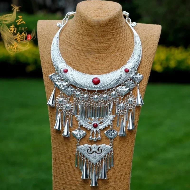 Heaven Officials Blessing Hua Cheng Cosplay Necklace Silver Butterfly Huacheng  Choker Miao/Hmong People Tian Guan Ci Fu Xielian