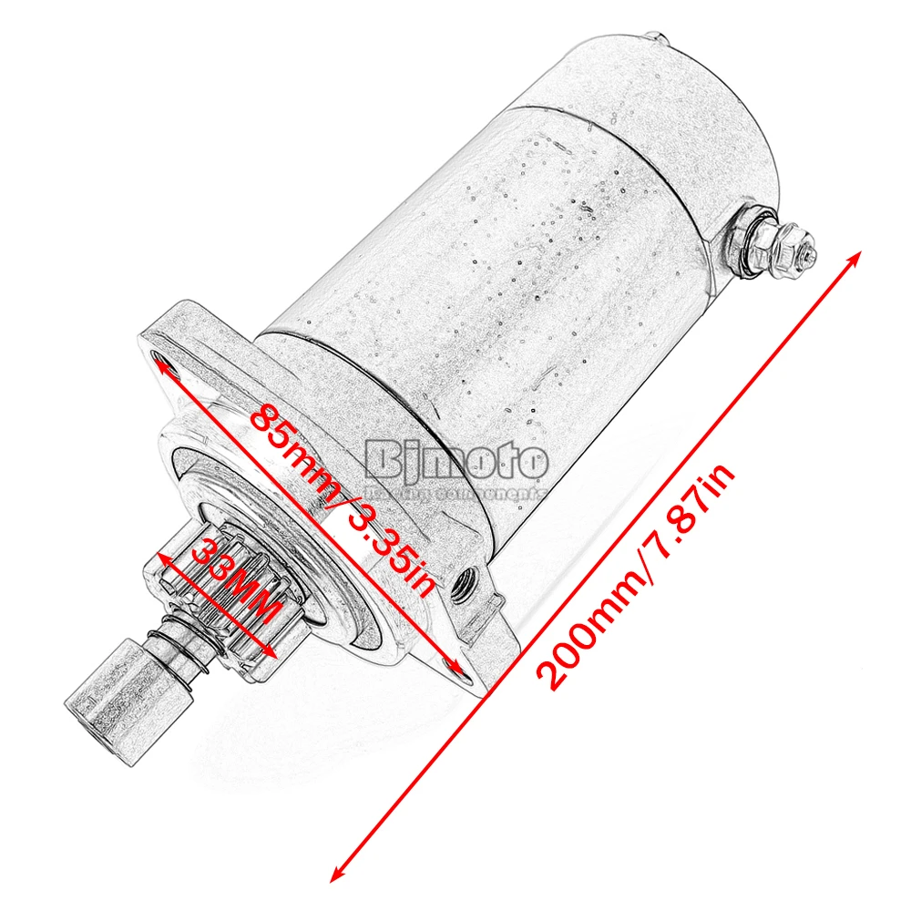 Anlasser für Yamaha 20PS 25PS 30PS 40PS 689-81800-11 für Mercury 814980M 10PS F10 15PS F15 2-Takt-Außenbordmotor-Anlasser – Detail 3