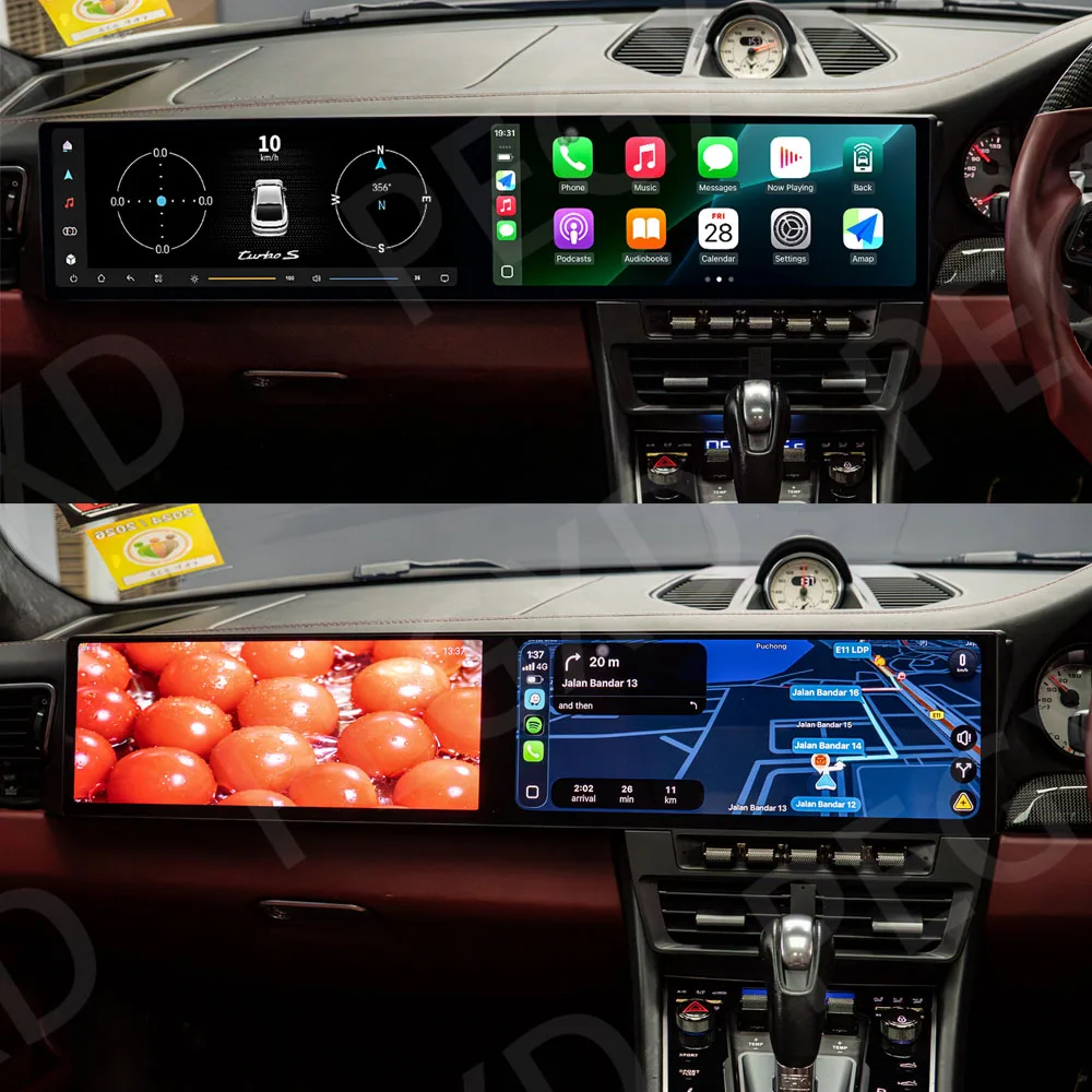 RHD For Porsche 911 2012-2019/718 2016-2023  Car Accessories Radio Android 14.0 Auto GPS Navi Multimedia Stereo Receiver Head