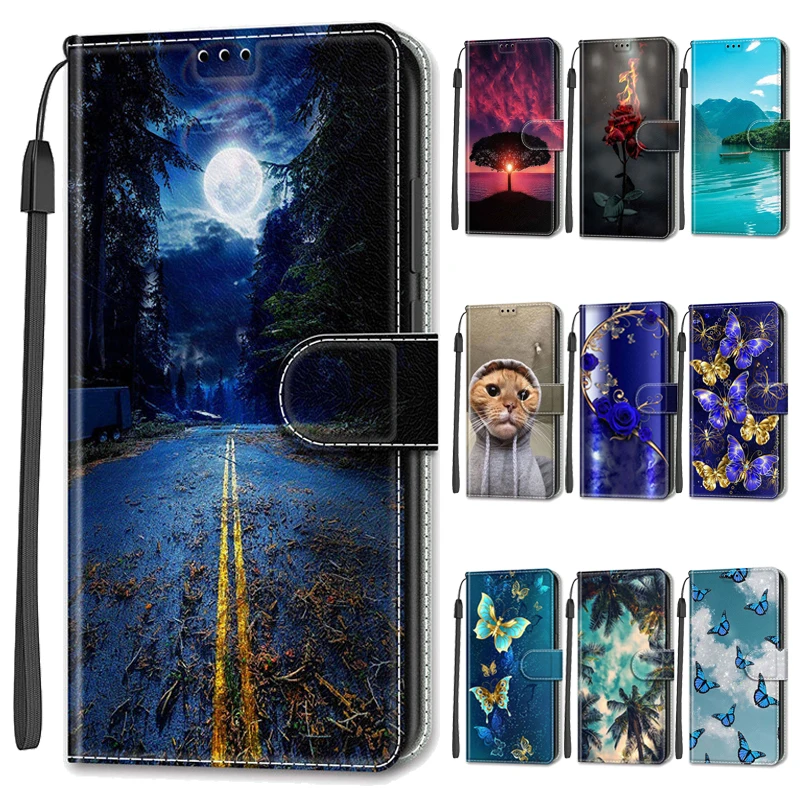 

Wallet Leather Phone Case For Xiaomi Redmi 10C Redmi10 2022 Note 10 Pro 10S Note10 5G Magnetic Flip Cover Stand Book Painted Bag