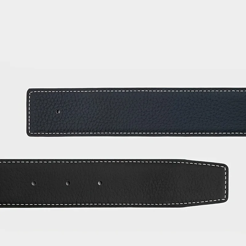 Echtledergürtel, schlichter Stil, Breite 1,5 Zoll, keine Schnalle, durchschnittliche Größe, Unisex – Detail 6