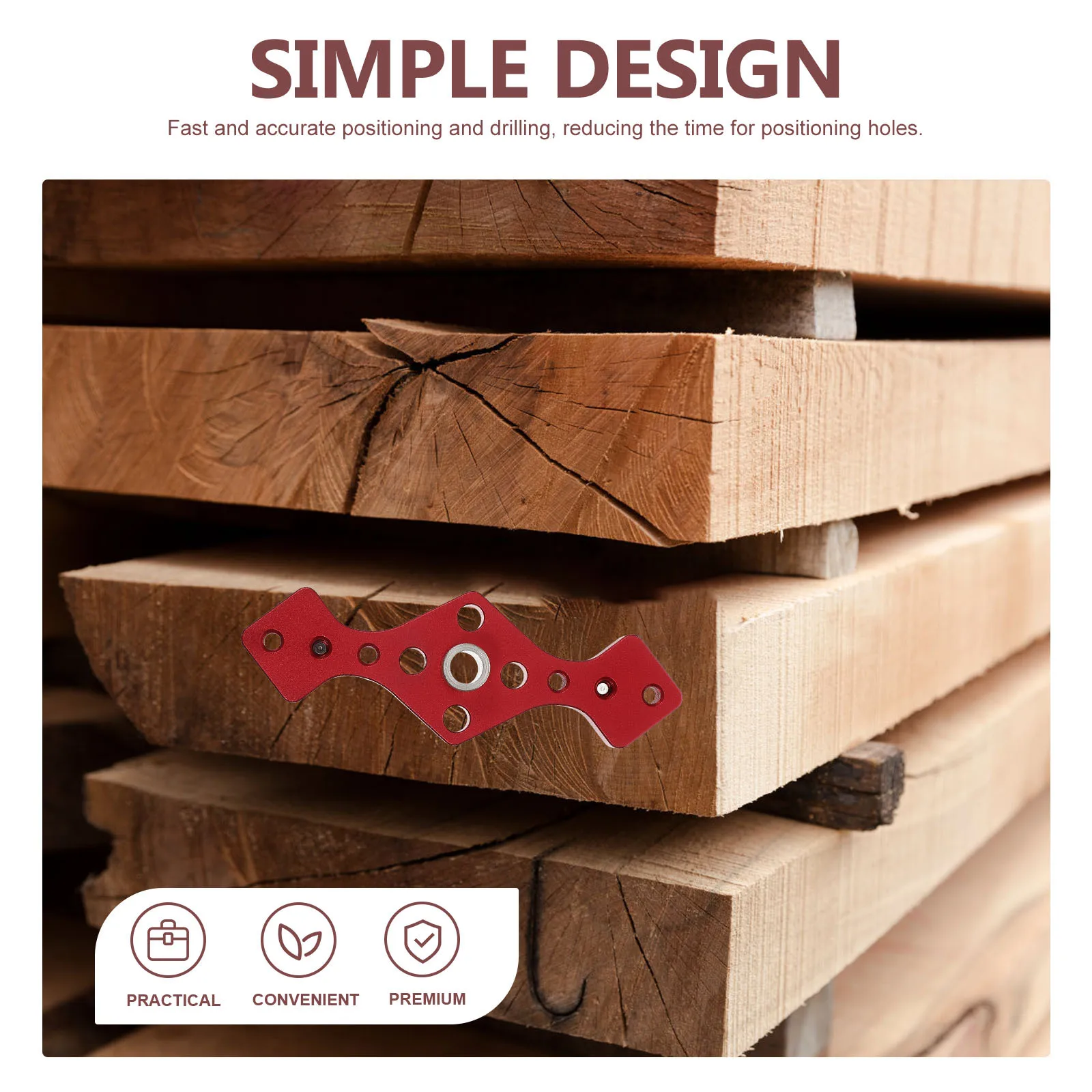 

1Set Pocket Hole Locator Drill Guide Aluminum Alloy Portable Drill Bit Jig Woodworking Tools and Accessories for Carpentry