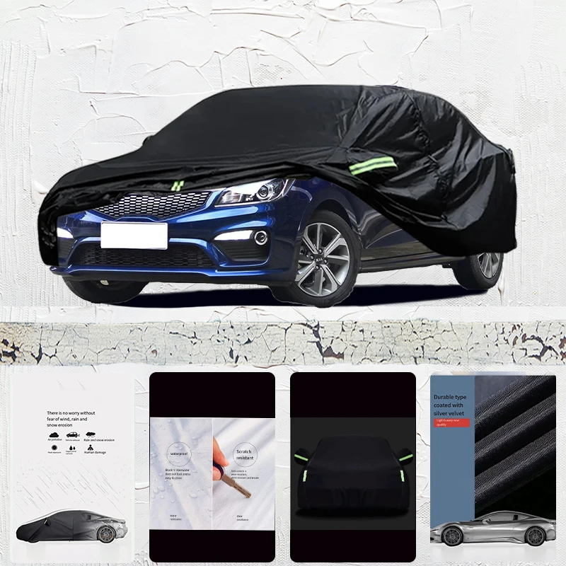 

For Kia K2 Anti-UV Sun Shade Rain Snow Resistant Dustproof Car umbrella Black cover Full Car Cover Outdoor Protection