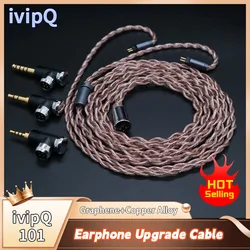 Enchufes modulares tipo L ivipQ-101 MMCX/0,78mm 2PIN QDC 2,5/3,5mm/4,4mm 4 Core LITZ Graphene + Cable de auriculares de alta gama de aleación de cobre