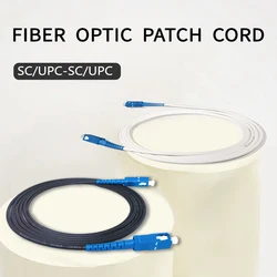 Cabo de remendo de fibra óptica sc/UPC-SC/upc preto (1m/2m) e branco (1m/1.5m/2m) cabo de modo único de 3.0mm cabo de fibra óptica