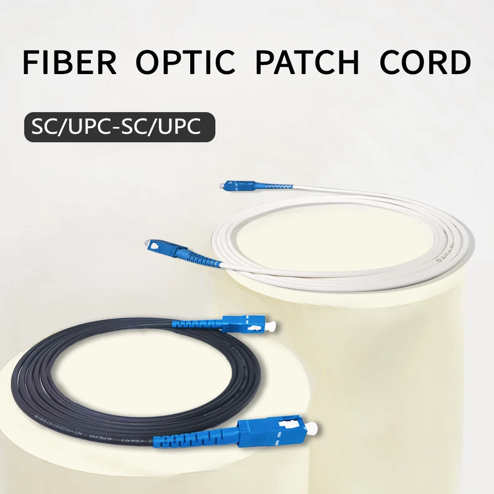 Fiber Optic Patch Cord SC/UPC-SC/UPC black(1M/2M) and white(1M/1.5M/2M)   3.0mm Single mode cable fibra optica fiber optic cable