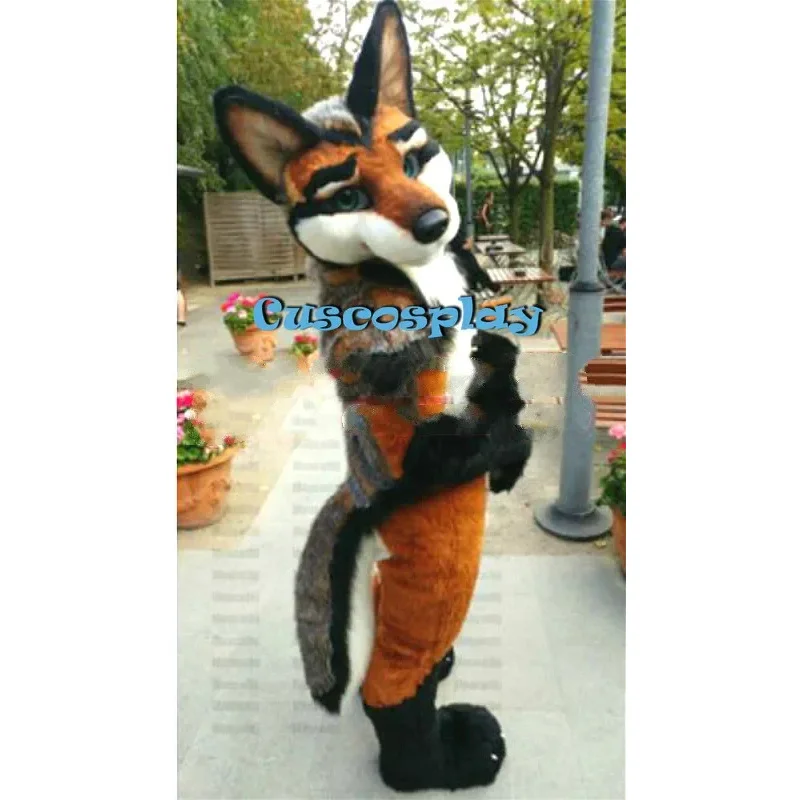 Long Fur Wolf Dog Fursuit Furry Mascot Costume Cosplay Halloween Christmas Birthday Party Fancy Dress Adults Unisex Apparel