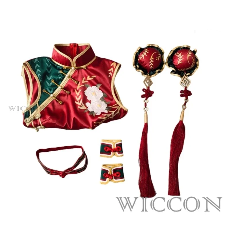 รหัสอะนิเมะ Lelouch of the rebellion C.C. วิกแม่มดชุดคอสเพลย์ผู้หญิงชุดกี่เพ้ากี่เพ้าสีแดงชุดปาร์ตี้เซ็กซี่ของผู้หญิง