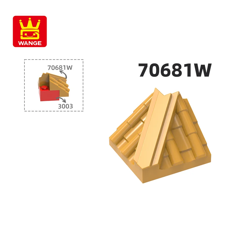 Wange 70681W/70682W 100g/40PCS Small Beveled Tiles Building Block Moc Palace Architecture Compatible with Brick DIY Children Toy