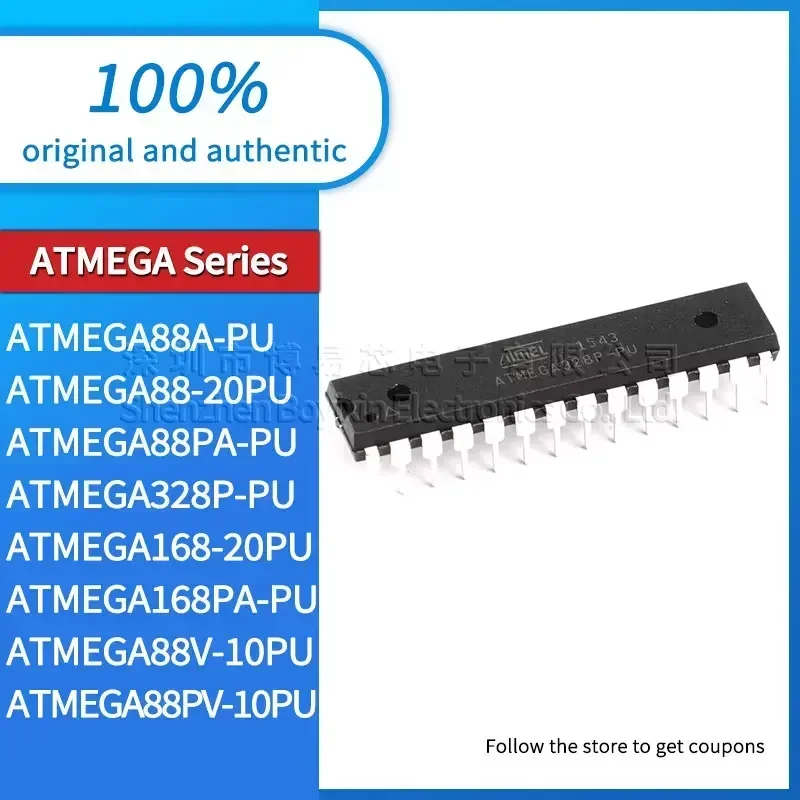 

ATMEGA88A ATMEGA88 ATMEGA88V ATMEGA88PA ATMEGA88PV ATMEGA168 ATMEGA168PA ATMEGA328P-PU 20PU 10PU original authentic