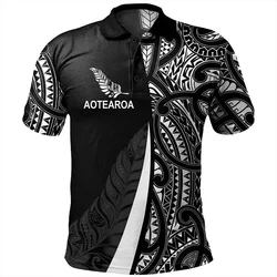 New 3D Zealand NZ Flag Maori Patterns Rugby Print Polo Shirt Lest We Forget Graphic Polo T Shirt For Men Fashion Vintage Clothes