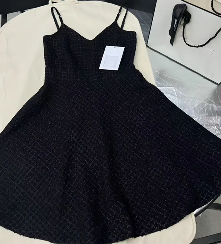 

Customization European women's clothing summer new styles 2026 Strapless Black tweed sleeveless dress