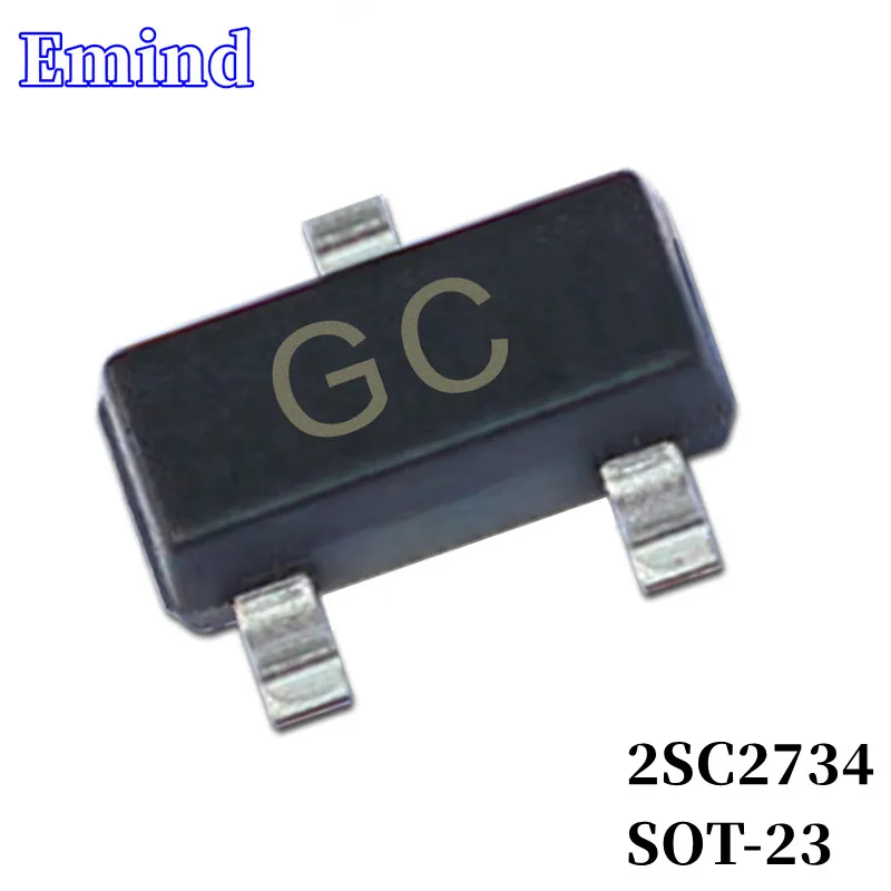 100/200Pcs 2SC2734 SMD Transistor Footprint SOT-23 Silkscreen GC Type NPN 11V/50mA Bipolar Amplifier Transistor