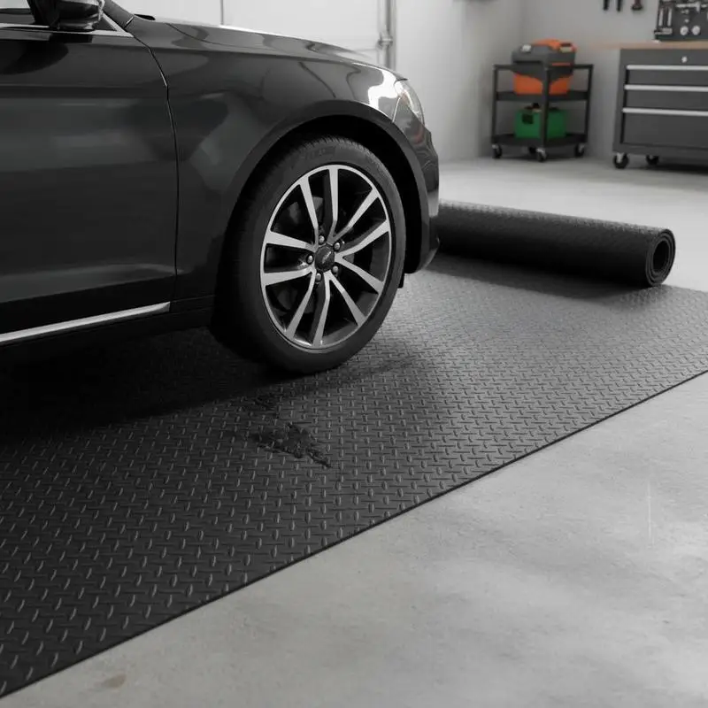 

Diamond Plate Rubber Mat 3 mm x 4 ft x 10 ft For Garage Workshop Gym, Floor Protection SBR Rubber Surface Industrial Grade Texture Black