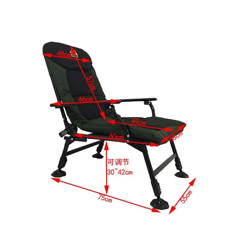 Lightweight Chair Folding Hiking Fishing Leisure Beach Camping Patio Furniture Convenient Armchairs with Backrest Foot Rest