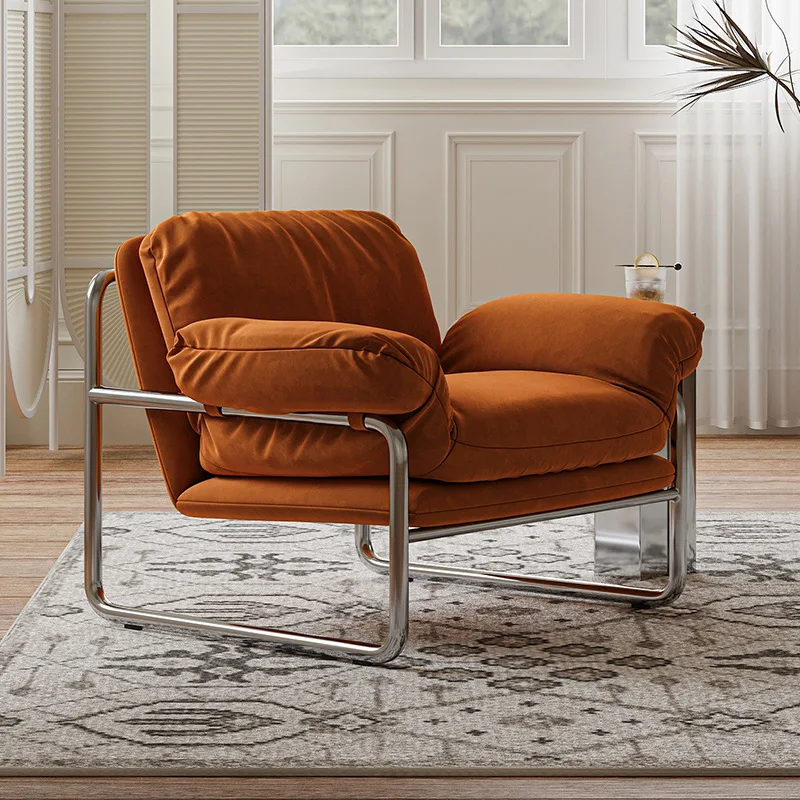 

Medieval style single living room sofa chair bedroom single chair designer small apartment balcony sofa chair leisure