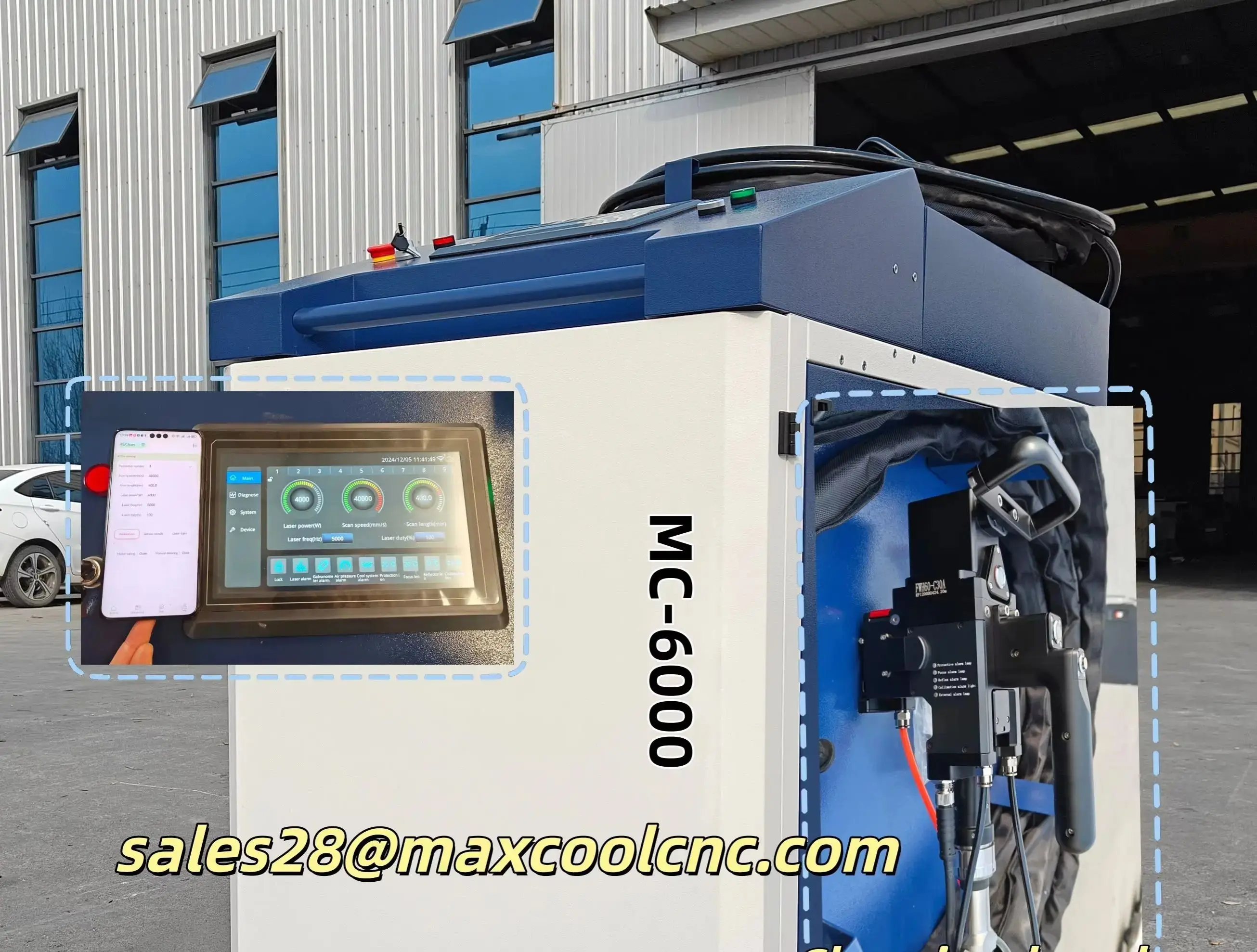 MAXCOOL Fiber Laser Cleaning Machines CW 6000W Laser Weld Seam Cleaning Machine with S&A Water Chiller for Rust Oil Cleaning